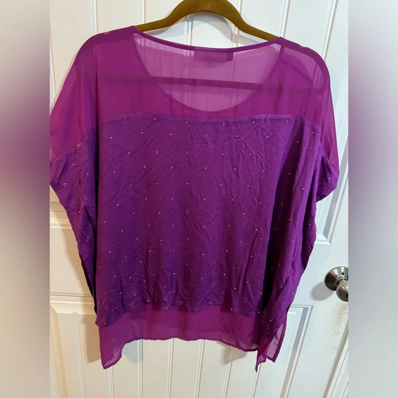 Jennifer Lopez Purple and Gold Embellished Blouse - Picture 6 of 6